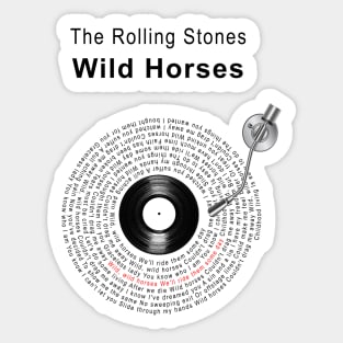 WILD HORSES LYRICS ILLUSTRATIONS Sticker